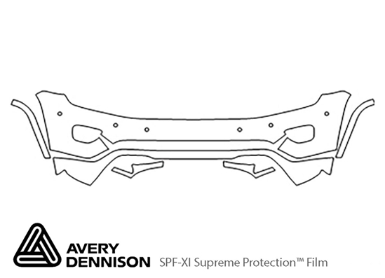 Jeep Grand Cherokee 2014-2016 Avery Dennison Clear Bra Bumper Paint Protection Kit Diagram