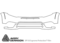 Jeep Grand Cherokee 2017-2021 Avery Dennison Clear Bra Bumper Paint Protection Kit Diagram