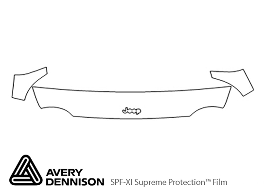 Jeep Liberty 2002-2004 Avery Dennison Clear Bra Hood Paint Protection Kit Diagram