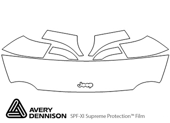 Jeep Liberty 2005-2007 Avery Dennison Clear Bra Hood Paint Protection Kit Diagram