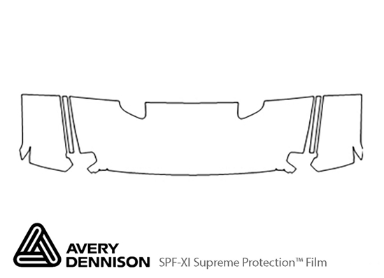 Jeep Wrangler 2018-2024 Avery Dennison Clear Bra Hood Paint Protection Kit Diagram