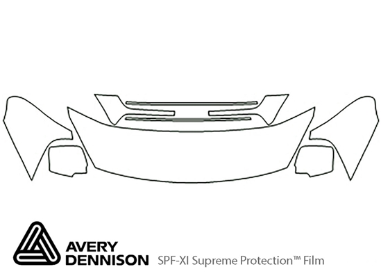 Kia Sedona 2006-2012 Avery Dennison Clear Bra Hood Paint Protection Kit Diagram