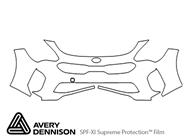 Kia Stinger 2018-2023 Avery Dennison Clear Bra Bumper Paint Protection Kit Diagram