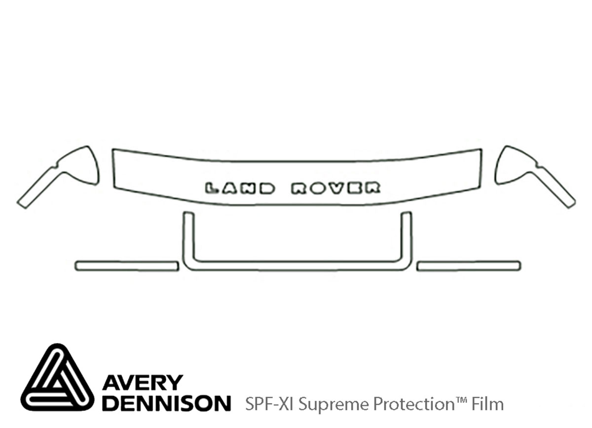 Land Rover Discovery II 2000-2002 Avery Dennison Clear Bra Hood Paint Protection Kit Diagram