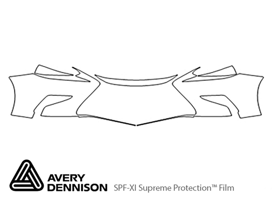 Lexus ES 2016-2018 Avery Dennison Clear Bra Bumper Paint Protection Kit Diagram