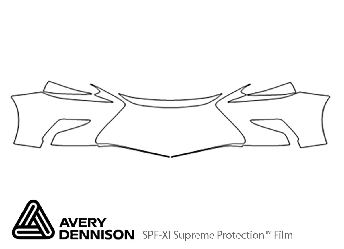 Lexus ES 2016-2018 Avery Dennison Clear Bra Bumper Paint Protection Kit Diagram