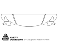 Lexus LS 2010-2012 Avery Dennison Clear Bra Hood Paint Protection Kit Diagram