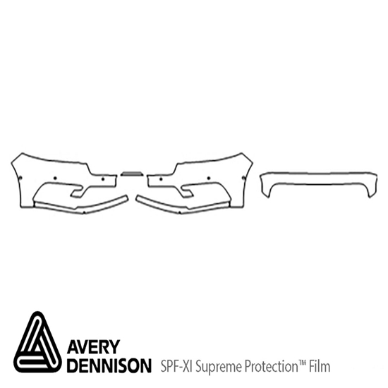 Lincoln Continental 2017-2020 Avery Dennison Clear Bra Bumper Paint Protection Kit Diagram