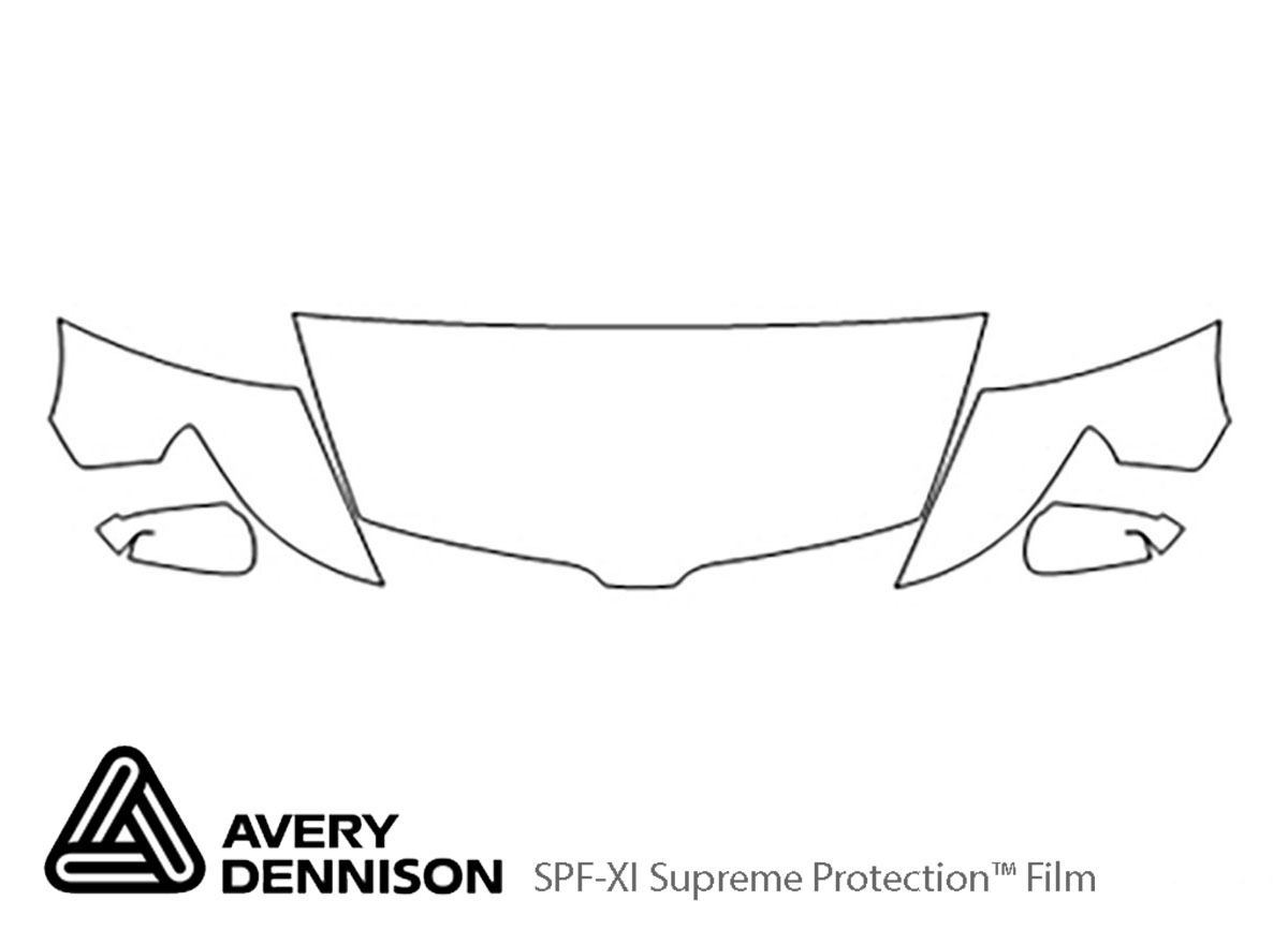 Lincoln MKS 2009-2012 Avery Dennison Clear Bra Hood Paint Protection Kit Diagram