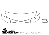 Lincoln MKX 2011-2015 Avery Dennison Clear Bra Hood Paint Protection Kit Diagram