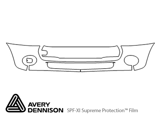 MINI Cooper 2016-2021 Avery Dennison Clear Bra Bumper Paint Protection Kit Diagram
