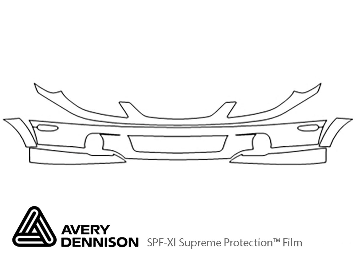 Mazda Protege 2002-2003 Avery Dennison Clear Bra Bumper Paint Protection Kit Diagram