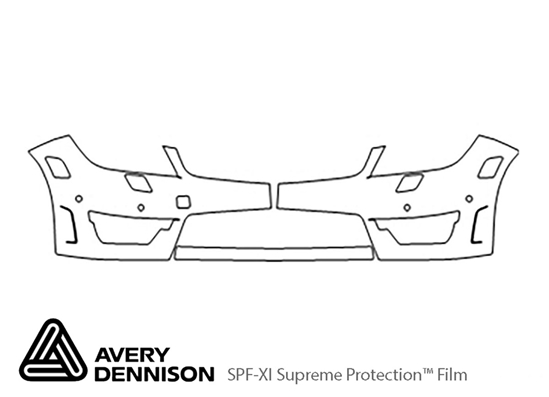 Mercedes-Benz C-Class 2012-2014 Avery Dennison Clear Bra Bumper Paint Protection Kit Diagram