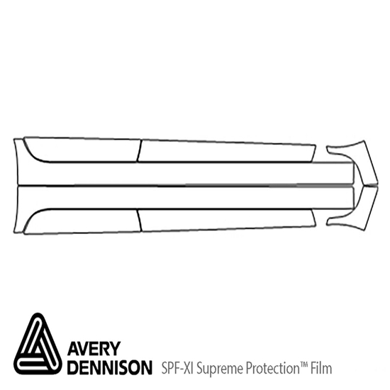 Mercedes-Benz CLS-Class 2012-2014 Avery Dennison Clear Bra Door Cup Paint Protection Kit Diagram