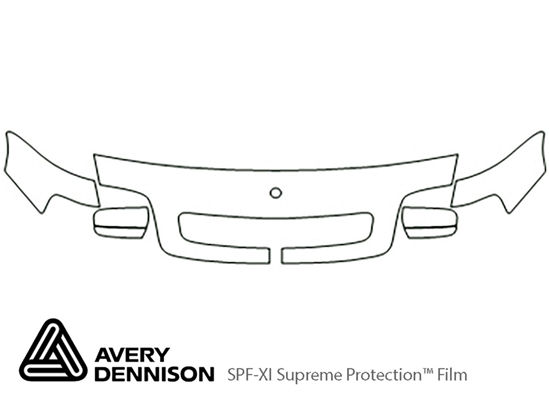 Mercedes-Benz SL-Class 2000-2002 Avery Dennison Clear Bra Hood Paint Protection Kit Diagram