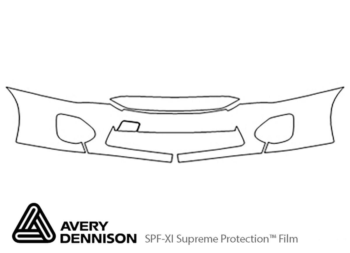 Mitsubishi Lancer 2016-2017 Avery Dennison Clear Bra Bumper Paint Protection Kit Diagram