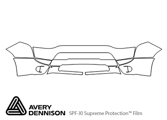 Mitsubishi Outlander 2014-2015 Avery Dennison Clear Bra Bumper Paint Protection Kit Diagram