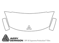 Mitsubishi i-MiEV 2012-2017 Avery Dennison Clear Bra Hood Paint Protection Kit Diagram
