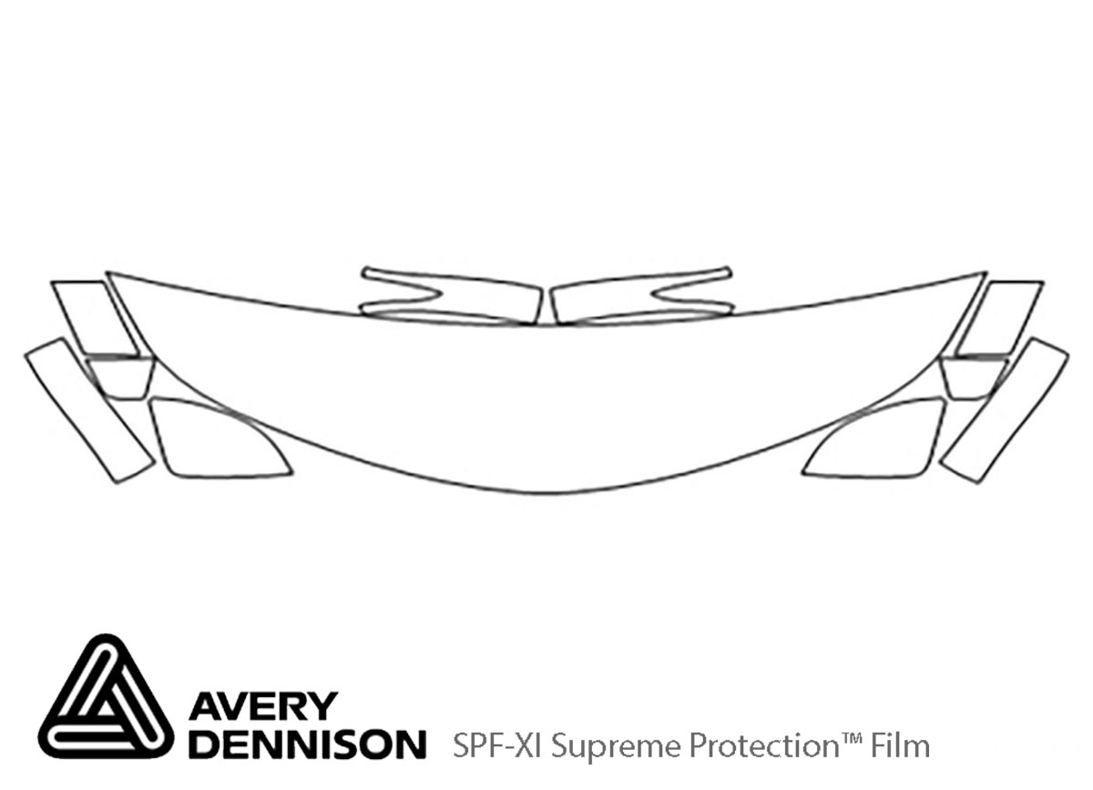 Nissan Altima 2013-2014 Avery Dennison Clear Bra Hood Paint Protection Kit Diagram