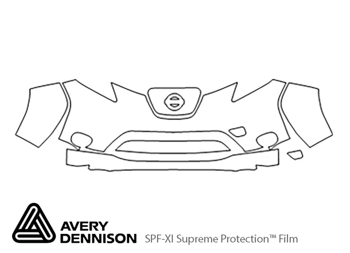 Nissan Leaf 2011-2017 Avery Dennison Clear Bra Bumper Paint Protection Kit Diagram