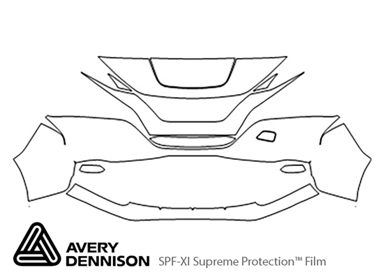 Nissan Leaf 2019-2023 Avery Dennison Clear Bra Bumper Paint Protection Kit Diagram