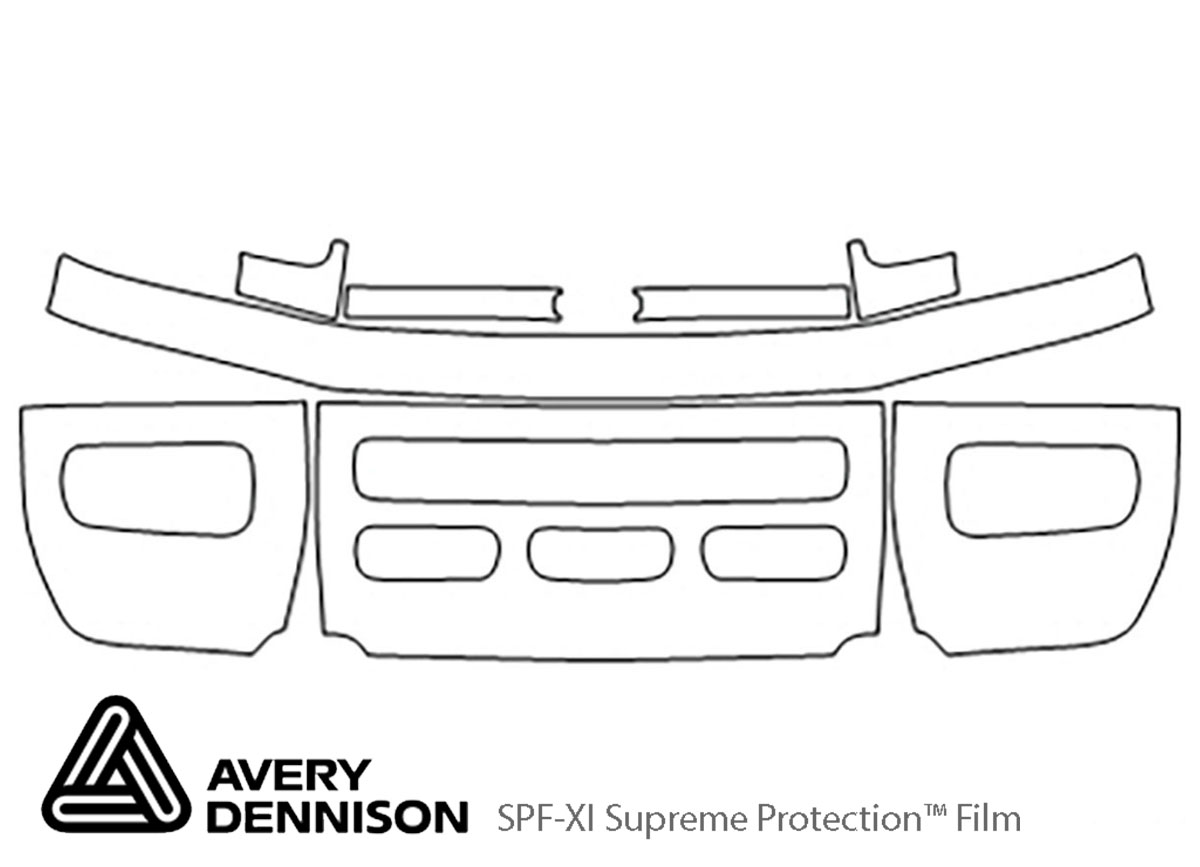 Nissan Pathfinder 1999-2004 Avery Dennison Clear Bra Bumper Paint Protection Kit Diagram