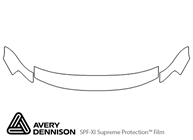 Nissan Sentra 1995-1999 Avery Dennison Clear Bra Hood Paint Protection Kit Diagram