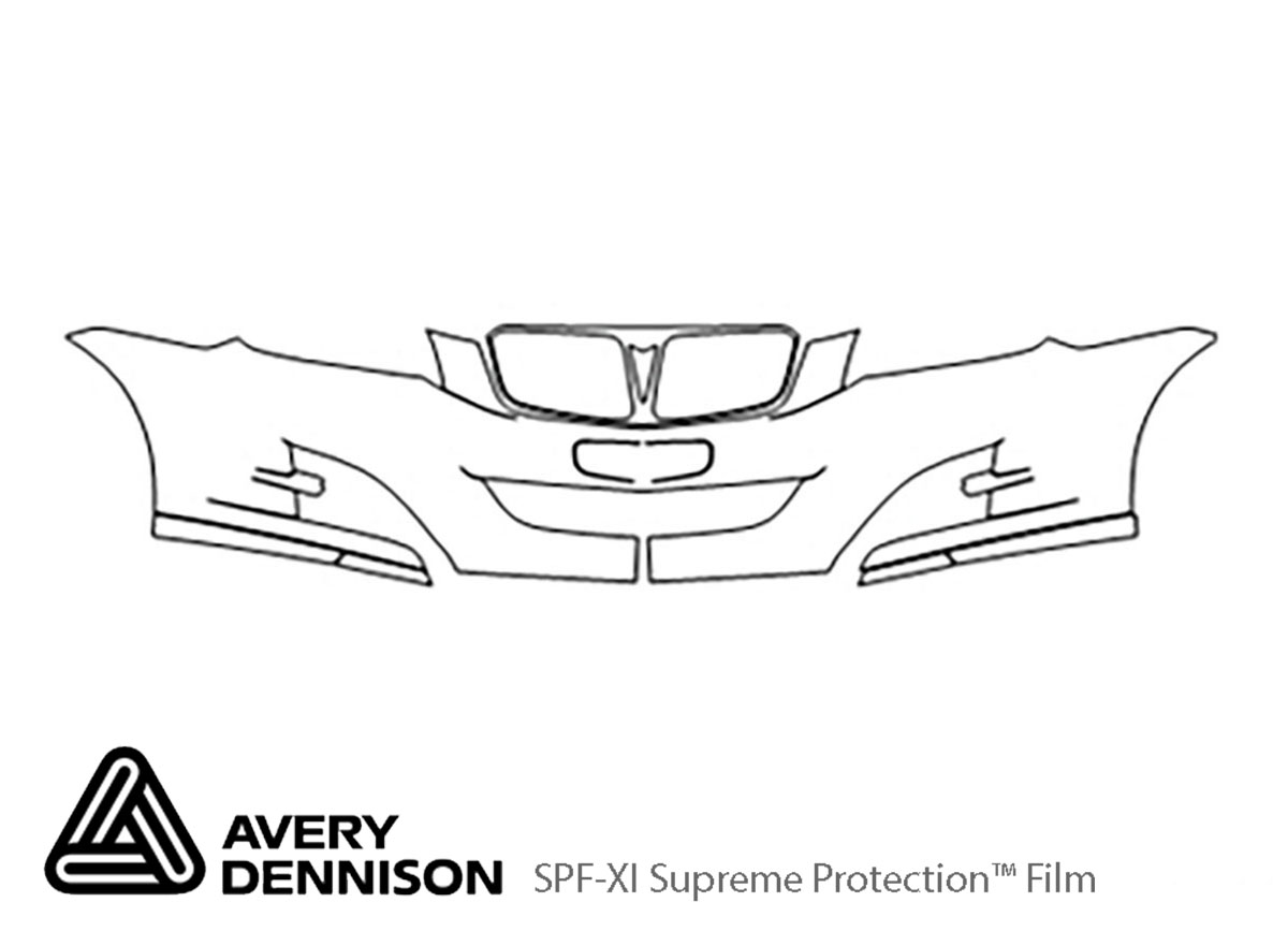Pontiac G3 2009-2009 Avery Dennison Clear Bra Bumper Paint Protection Kit Diagram