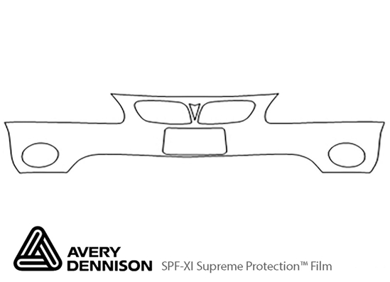 Pontiac Grand Prix 1997-2003 Avery Dennison Clear Bra Bumper Paint Protection Kit Diagram