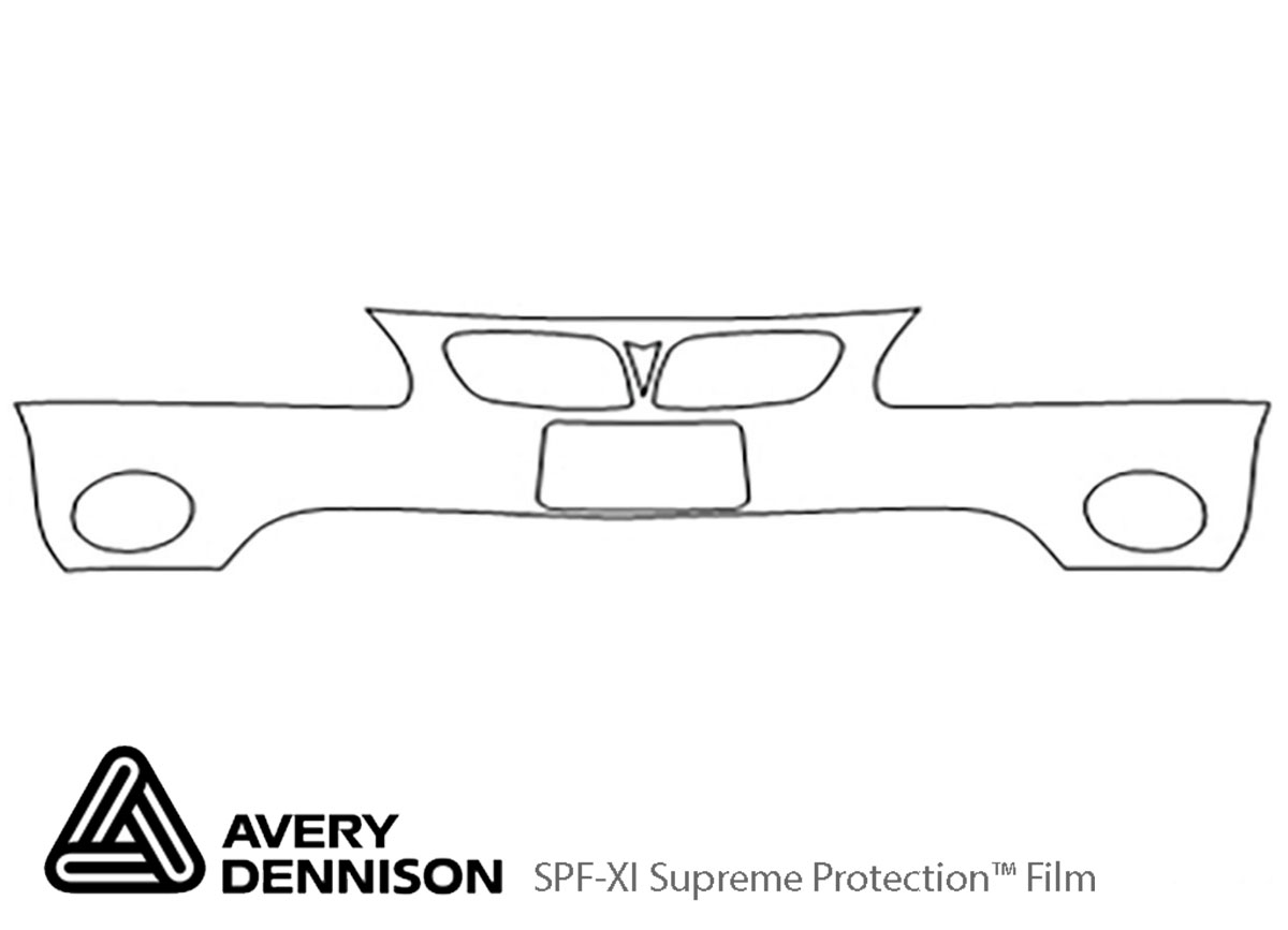 Pontiac Grand Prix 1997-2003 Avery Dennison Clear Bra Bumper Paint Protection Kit Diagram