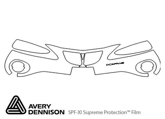 Pontiac Grand Prix 2004-2004 Avery Dennison Clear Bra Bumper Paint Protection Kit Diagram