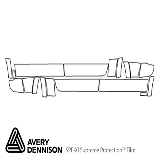 Ram 2500 2013-2018 Avery Dennison Clear Bra Door Splash Paint Protection Kit Diagram