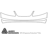 Saturn Ion 2003-2004 Avery Dennison Clear Bra Bumper Paint Protection Kit Diagram