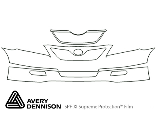 Toyota Camry 2007-2009 Avery Dennison Clear Bra Bumper Paint Protection Kit Diagram