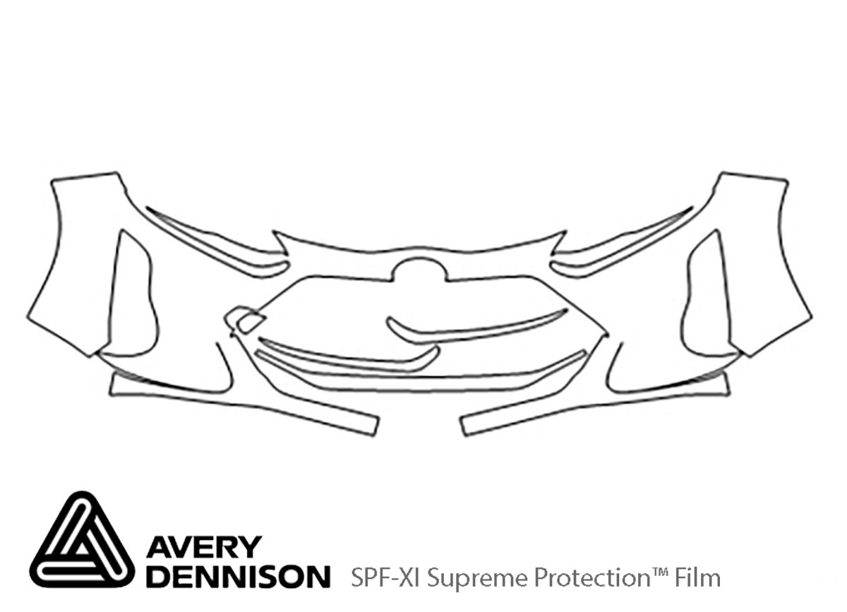 Toyota Prius 2016-2017 Avery Dennison Clear Bra Bumper Paint Protection Kit Diagram