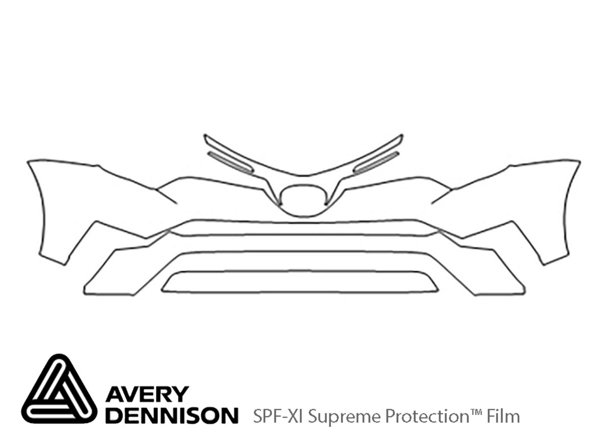 Toyota Rav4 2016-2018 Avery Dennison Clear Bra Bumper Paint Protection Kit Diagram