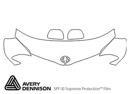 Toyota Sienna 2011-2017 Avery Dennison Clear Bra Hood Paint Protection Kit Diagram