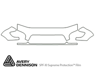 Toyota Tundra 2000-2002 Avery Dennison Clear Bra Hood Paint Protection Kit Diagram