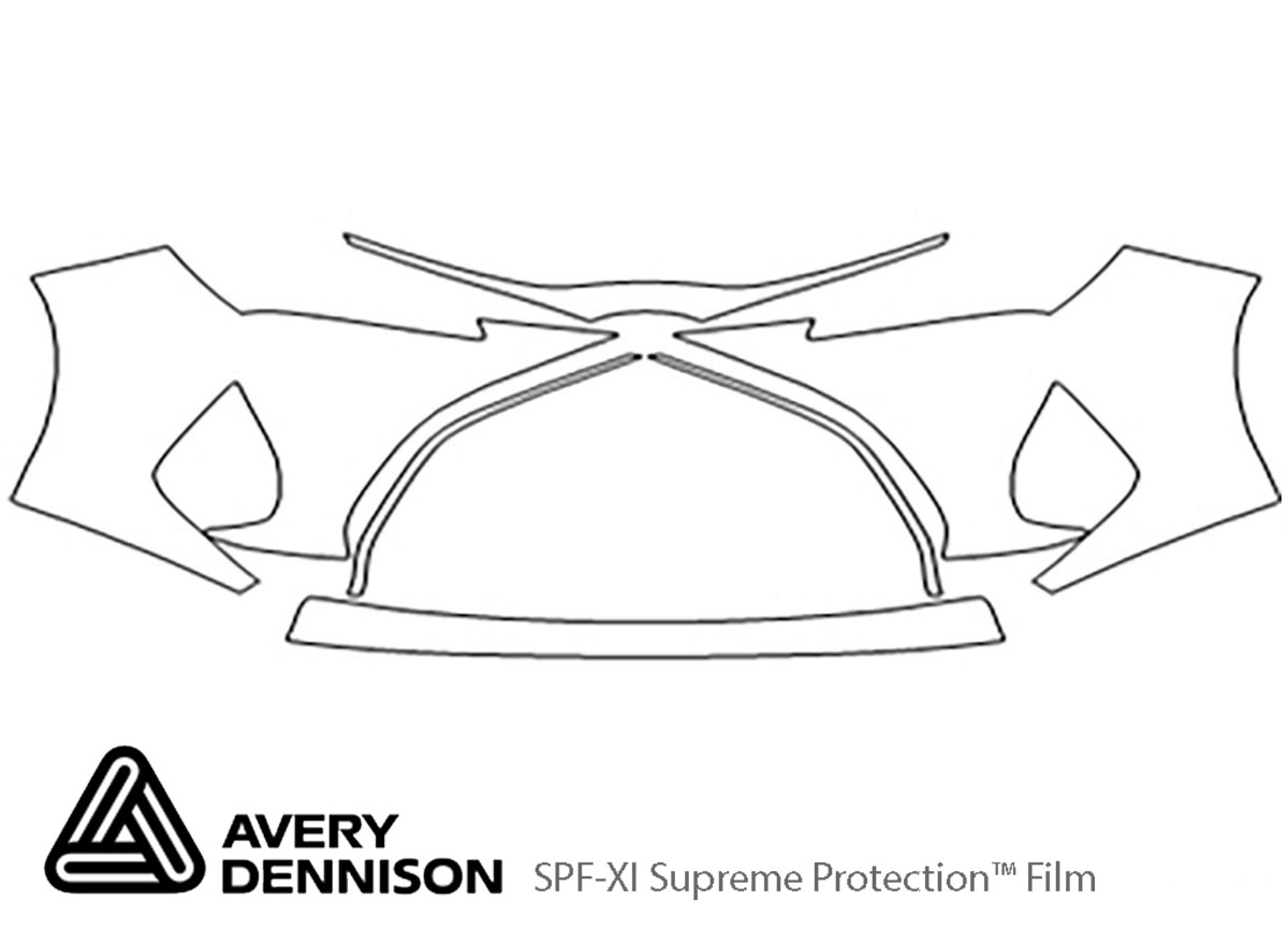 Toyota Yaris 2015-2016 Avery Dennison Clear Bra Bumper Paint Protection Kit Diagram