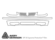 Volkswagen Jetta 1999-2003 Avery Dennison Clear Bra Bumper Paint Protection Kit Diagram