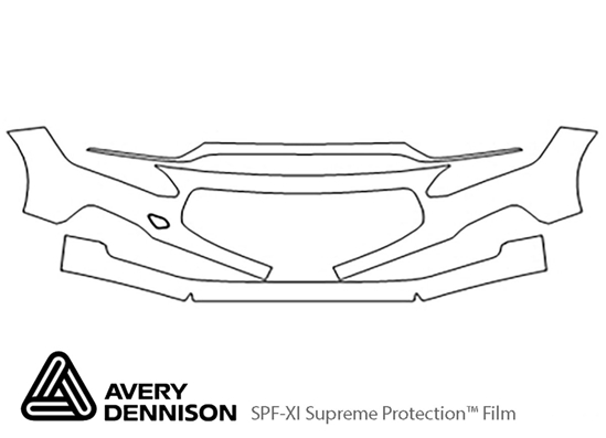 Volvo V90 2017-2020 Avery Dennison Clear Bra Bumper Paint Protection Kit Diagram