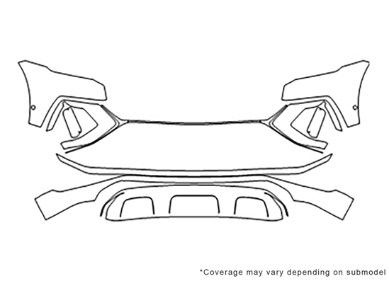 Audi Q8 2019-2023 Avery Dennison Clear Bra Bumper Paint Protection Kit Diagram