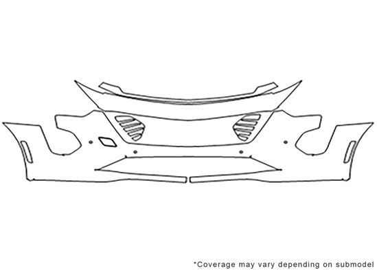 Cadillac CT6 2019-2020 3M Clear Bra Bumper Paint Protection Kit Diagram