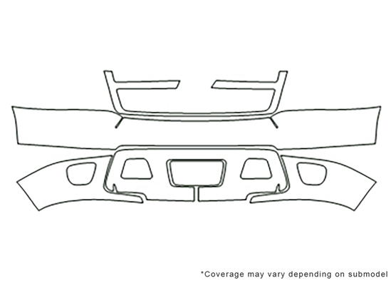 Chevrolet Avalanche 2007-2013 3M Clear Bra Bumper Paint Protection Kit Diagram