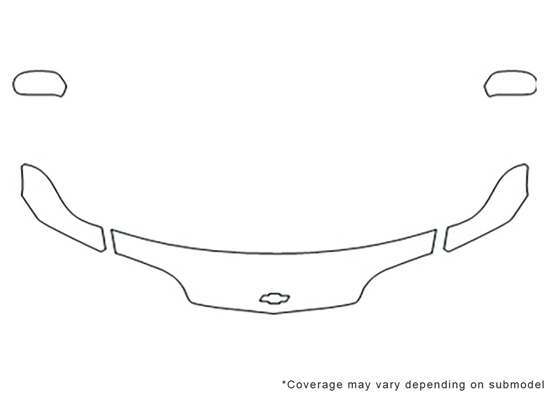 Chevrolet Cavalier 1997-2002 3M Clear Bra Hood Paint Protection Kit Diagram