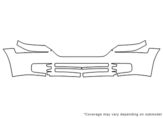 Dodge Magnum 2005-2008 3M Clear Bra Bumper Paint Protection Kit Diagram