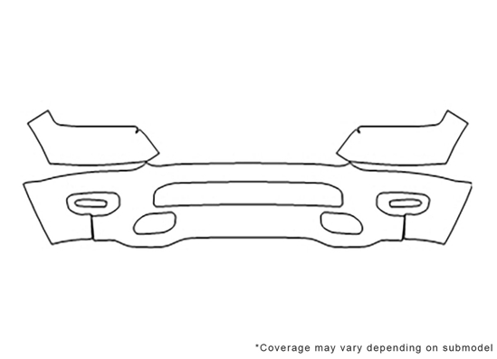 Dodge Ram 2019-2024 3M Clear Bra Bumper Paint Protection Kit Diagram