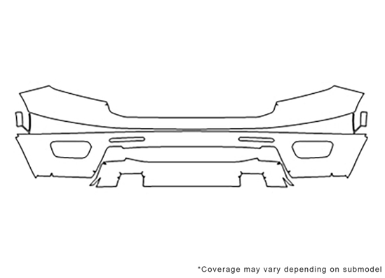 Ford Ranger 2019-2023 Avery Dennison Clear Bra Bumper Paint Protection Kit Diagram