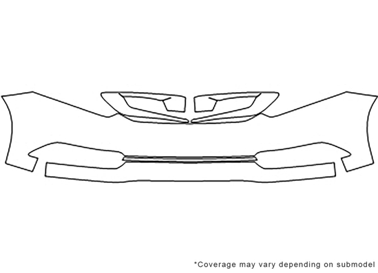 Honda Civic 2012-2015 3M Clear Bra Bumper Paint Protection Kit Diagram