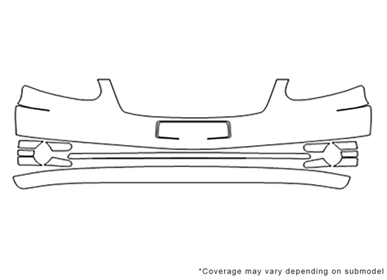 Hyundai Accent 2003-2005 3M Clear Bra Bumper Paint Protection Kit Diagram